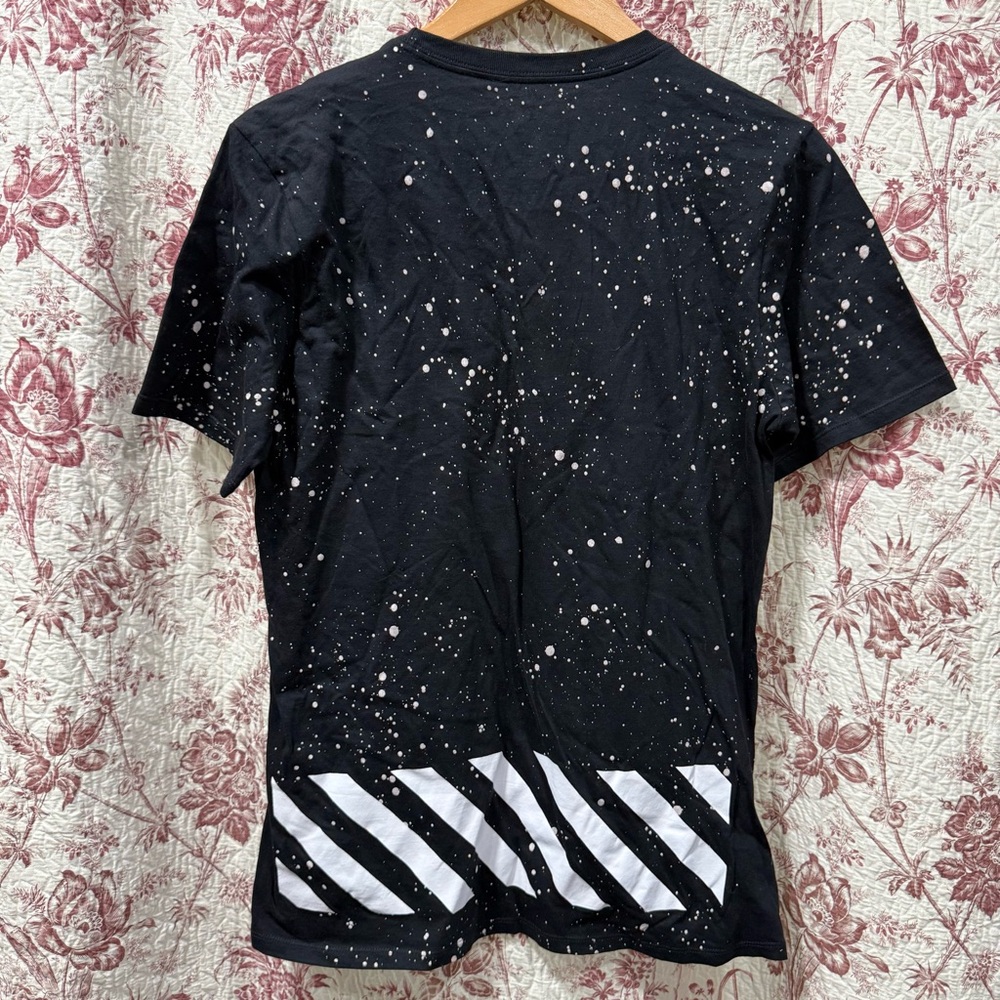 Nike Splatter Logo Graphic Tee Black Athletic Cut Mens Small - Picture 4 of 4